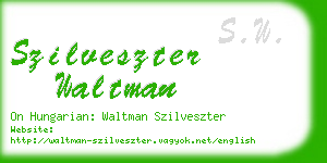szilveszter waltman business card